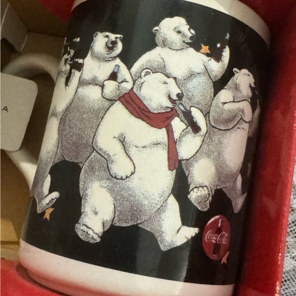 Vintage 1998 Coca Cola Christmas Holiday Mug Original Box Collectible Polarbear - Picture 5 of 12
